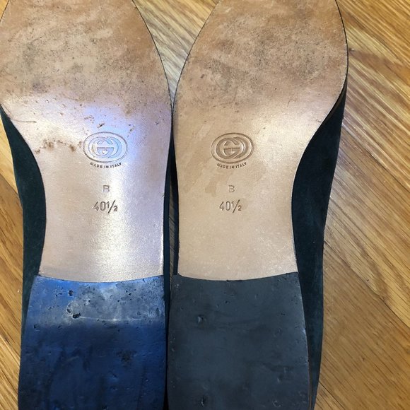 Gucci Green Vintage Suede Loafers - Picture 2 of 8